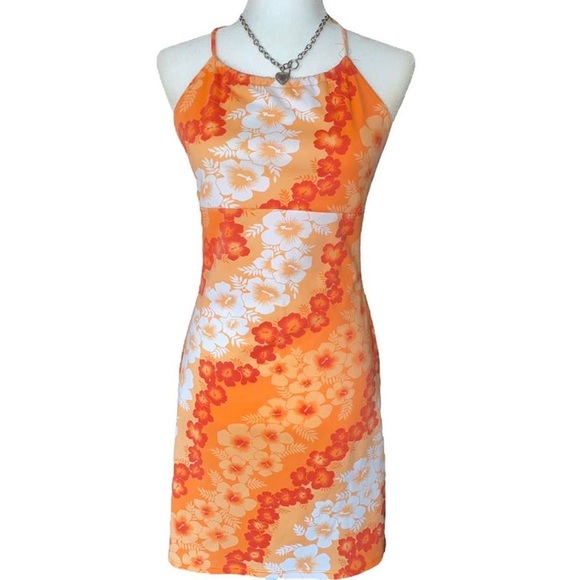 Pulse Dresses Vintage Orange Floral Mini Dress Poshmark